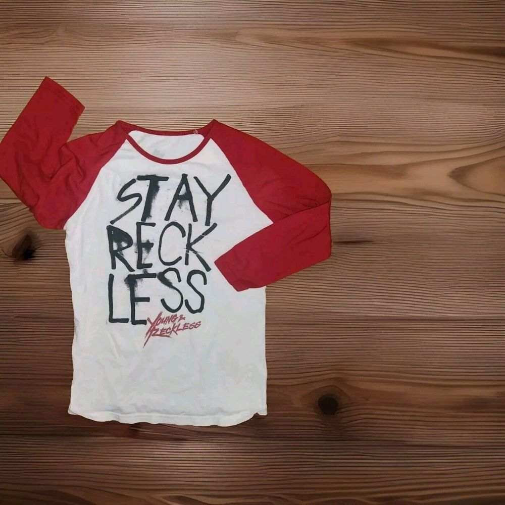 Stay Reckless T Shirt Young & Reckless Red White Blue Graphic  Youth Large